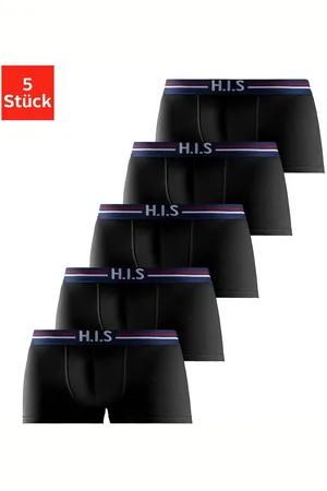 H.I.S Hipster strak zittende boxershorts met strepen van katoenmix (set, 5 stuks)