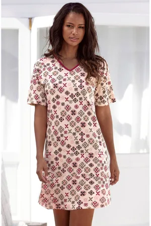 VIVANCE DREAMS Nachthemd met grafisch-florale alloverprint