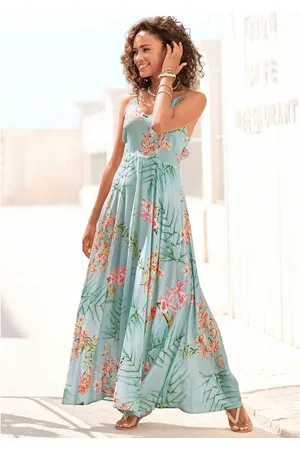 Lascana Maxi-jurk van geweven viscose, cut-outs op de rug, zomerjurk