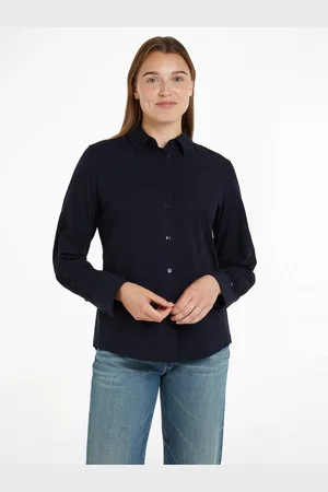 Tommy Hilfiger Overhemdblouse ESS POPLIN REGULAR SHIRT met popeline, geborduurd logo