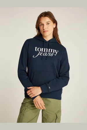Tommy Hilfiger Hoodie TJW REG ESS LOGO HOODIE EXT in grote maten, capuchon, logo-vlag