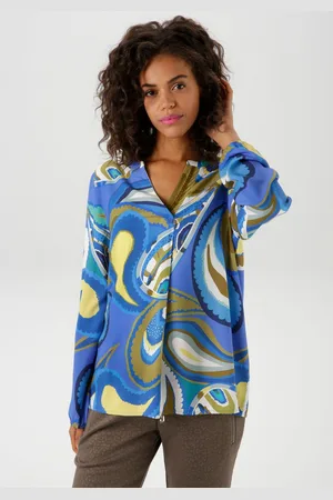 Aniston Blouse zonder sluiting met kleurharmonische, grootschalige paisleypatroon - nieuwe collectie