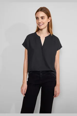 Street one Blouse met korte mouwen Blouseshirt van pure viscose