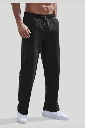 john devin Sweatbroek Wijd model in melange-look van katoenmix