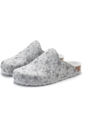 vivance collection Slippers Pantoffel, klomp, pantoffel, van vilt met verwarmend kurken voetbed & sterrenprint
