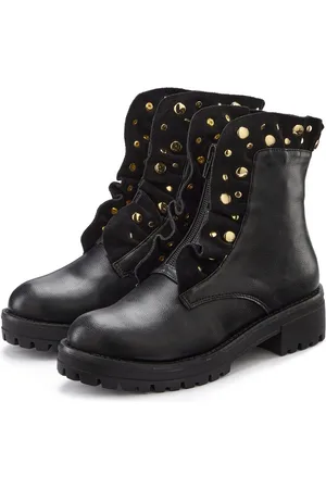 Lascana Laarzen met ritssluiting met glinsterende steentjes en kleine ruches, laarsjes, ankle boots
