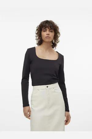 VERO MODA Shirt VMMILLION LS SQUARE TOP 2-WAY JRS