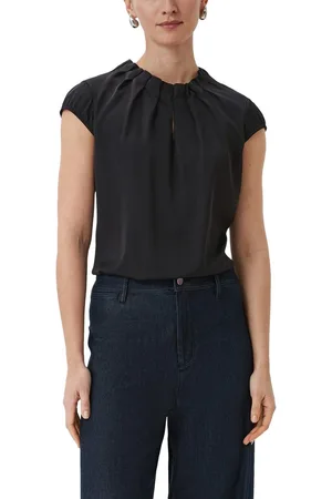 Comma, Satijnen blouse met ruches