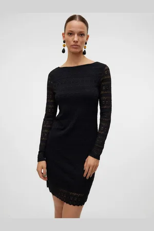 VERO MODA Kanten jurk VMZOE 2-WAY LS SHORT DRESS JRS NOOS