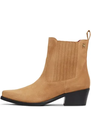 Tommy Hilfiger Cowboylaarsjes TH SUEDE COWBOY BOOT hakken, western enkellaars, enkellaars, laarzen in spitse vorm
