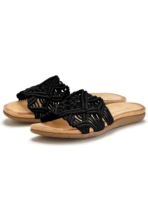 Lascana Slippers Mule, sandaal, open schoen met modieus haakpatroon VEGAN