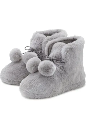 vivance collection Pantoffels Pluchen pantoffels Pantolette, pantoffel, laarzen met knuffelig faux fur VEGAN
