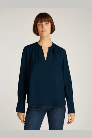 Tommy Hilfiger Blouse met lange mouwen SOFT VIS V NECK LS BLOUSE