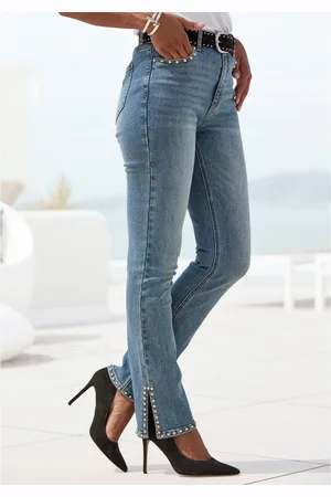 Buffalo 5-pocket jeans met split, studs details, skinny jeans, modieus