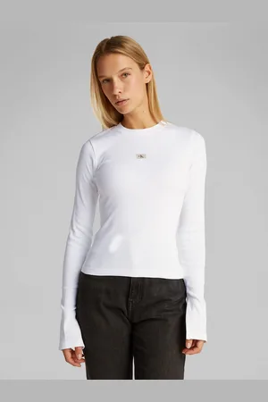 Calvin Klein Lange top WOVEN LABEL RIB LS TOP
