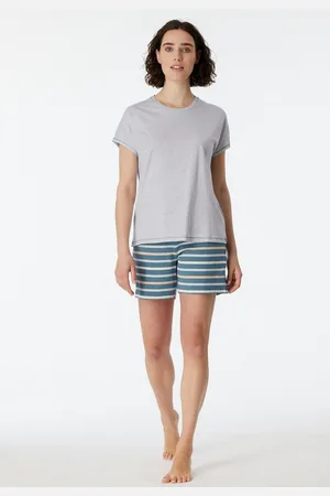 Schiesser Shortama "Casual Essentials" met effen shirt en gestreepte broek (2-delig)