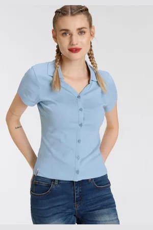 KangaROOS Poloshirt Korte mouwen, figuurvolgende snit, van katoen