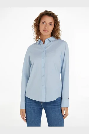 Tommy Hilfiger Overhemdblouse ESS POPLIN REGULAR SHIRT met popeline, geborduurd logo