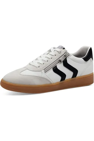 Marco Tozzi Plateausneakers vrijetijdsschoen, lage schoen, veterschoen met contrast bies