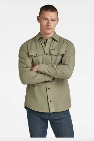 G-Star Jeans overhemd Marine Slim met klepzakken