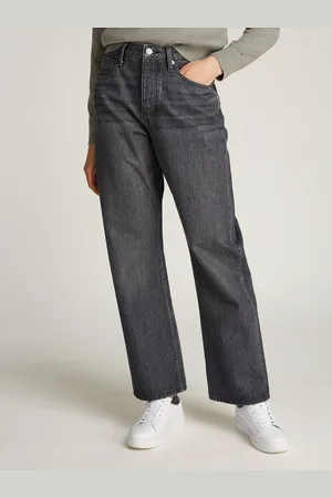 Tommy Hilfiger Straight jeans CLASSIC STRAIGHT RW ECRU met logo-badge, in enkel-lengte