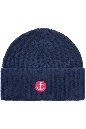 Zwillingsherz Beanie met anker borduursel (set)