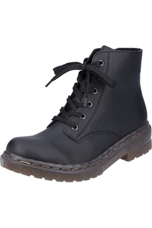 Rieker Hoge veterschoenen veterschoen, blokhak, met logo-embossing