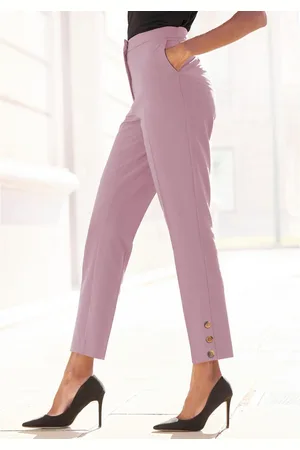 Lascana Pantalon met knopen aan de broekzoom, figuurvormend, pantalon, business-look