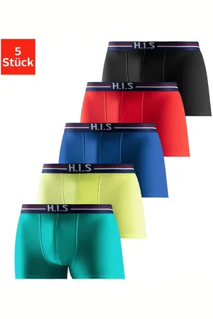 H.I.S Boxershort voor heren met strepen en logo in de band (set, 5 stuks)
