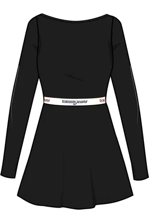 Tommy Hilfiger Jerseyjurk TJW TAPE FIT FLARE DRESS EXT
