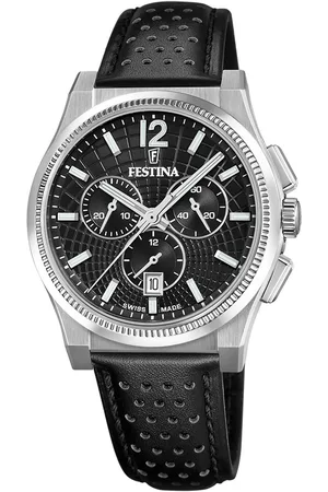 Festina Chronograaf Rive Collection Quartzhorloge, horloge, herrenuur, Swiss Made, roestvrijstalen band, analoog