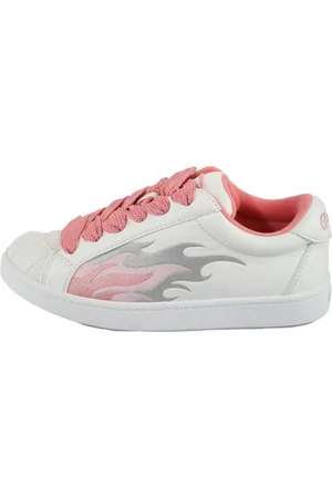 Buffalo Sneakers Liberty vrijetijdsschoen, veterschoen, lage schoen met trendy vlammenmotief