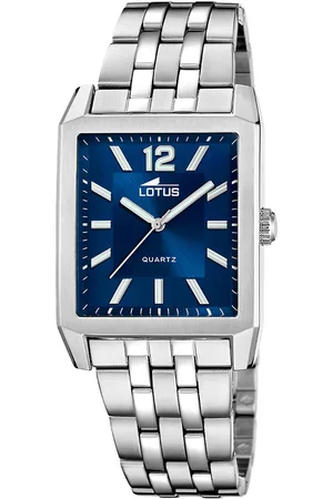 Lotus Kwartshorloge Square Horloge, herenhorloge, stalen band, analoog