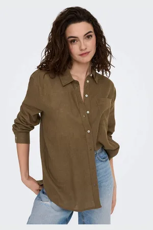 ONLY Lange blouse ONLTOKYO L/S LINEN BLEND SHIRT