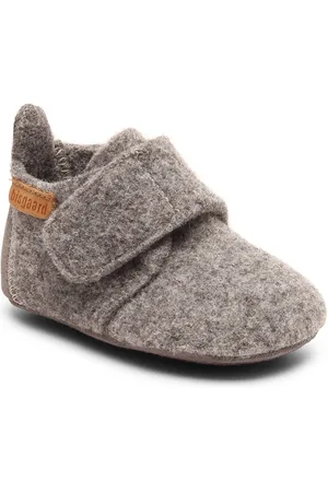 Bisgaard Pantoffels Baby Wool Wagen schoen, babyschoen, instapschoen met klittenbandsluiting