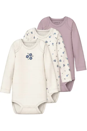NAME IT Body NBFBODY 3P LS JET STREAM FLOWER NOOS (set, 3-delig)