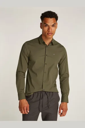Calvin Klein Businessoverhemd STRETCH POPLIN SLIM SHIRT met -logo op de borst