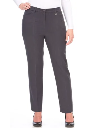 Kj Stoffen broek Bea in Bi-Stretch Kamgarenlook met Persplooien