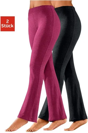 Vivance Jazzpants met licht uitlopende pijpen, loungewear (2-delig, Set van 2)