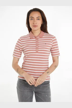 Tommy Hilfiger Poloshirt 1985 REG PIQUE STRIPE POLO SS met discreet geborduurd logo