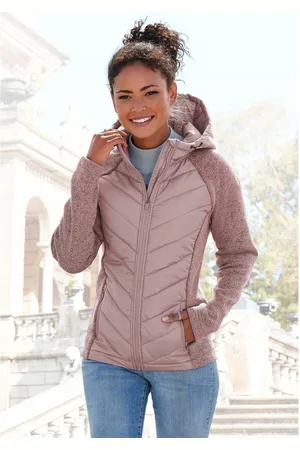 vivance collection Gewatteerde jas met tricot-fleece-mouwen