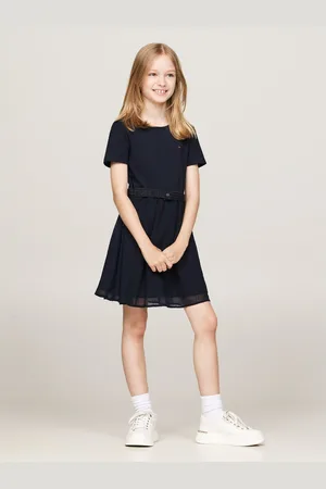 Tommy Hilfiger Jurk in a-lijn HILFIGER PUNTO TULLE DRESS LS