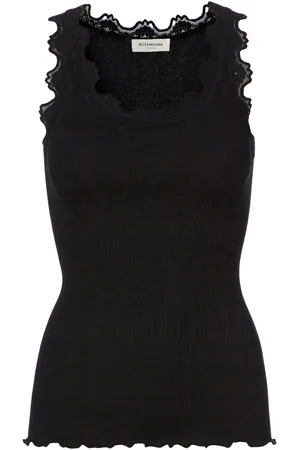 Rosemunde Tanktop Babette Silk Top prachtige vintage kantafwerking aan hals en bandjes