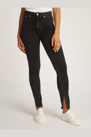 Calvin Klein Skinny fit jeans High rise super-skinny met stone-wash look, met muntzakje