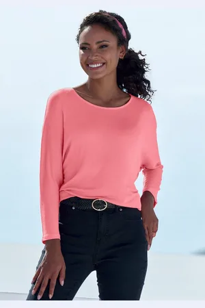 Lascana Shirt met 3/4-mouwen Met vlindermouwen van zachte fijn gebreide kwaliteit met viscose (1-delig)