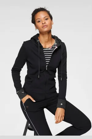 KangaROOS Sweatvest met gedessineerde capuchonvoering en mouwomslag - nieuwe collectie