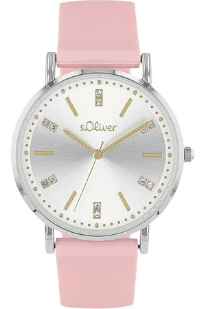 QS by s.Oliver Kwartshorloge Polshorloge, dameshorloge, kristallen, siliconen armband, analoog