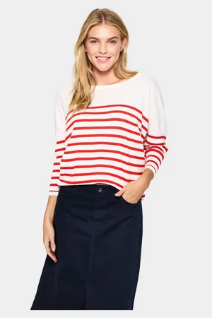 Saint Tropez Gebreide trui MilaSZ R-neck Stripe