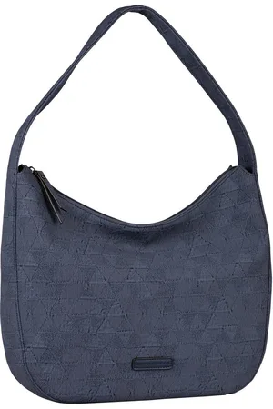 TOM TAILOR Hobo-tas Carrie van realistisch uitziend denim jacquard op zacht imitatieleer
