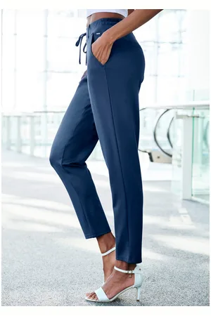 Lascana Jogpants met elastische tailleband en riemlussen, loungewear (1-delig)